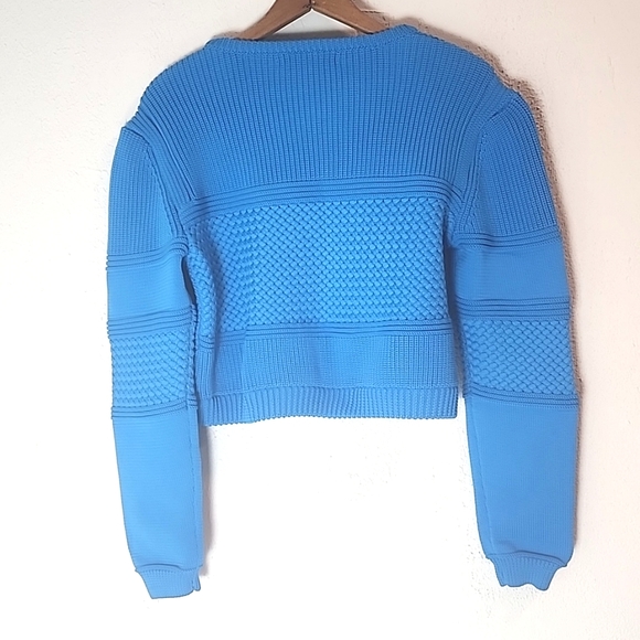 Tibi Bright Blue Sailor Cropped Sweater, sz M - Picture 4 of 10